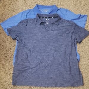 Set of 2 Men's 2XL Blue Polo Shirts